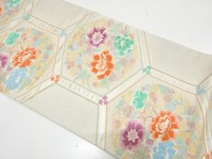 アンティーク　亀甲に花模様織り出し袋帯（材料）